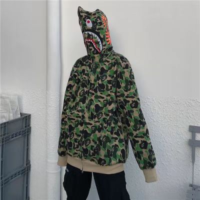 Bathing  Shark Camo Zip Up hoodies Color Camo Shark Wide Full Zip ape design