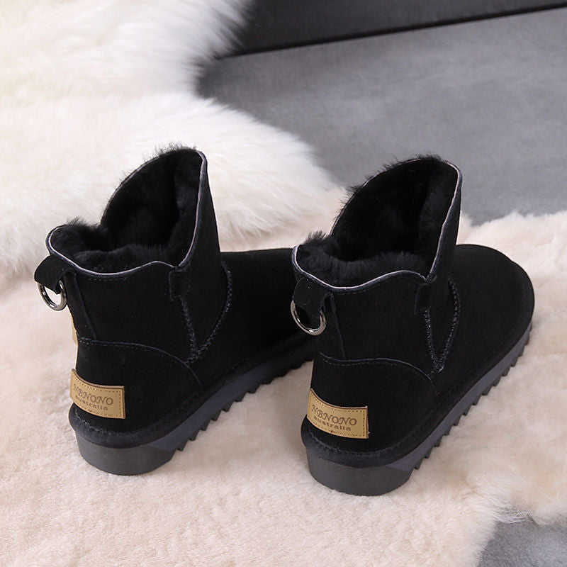 Plush Thickened Warmth And Non-slip Fur Cotton Shoes