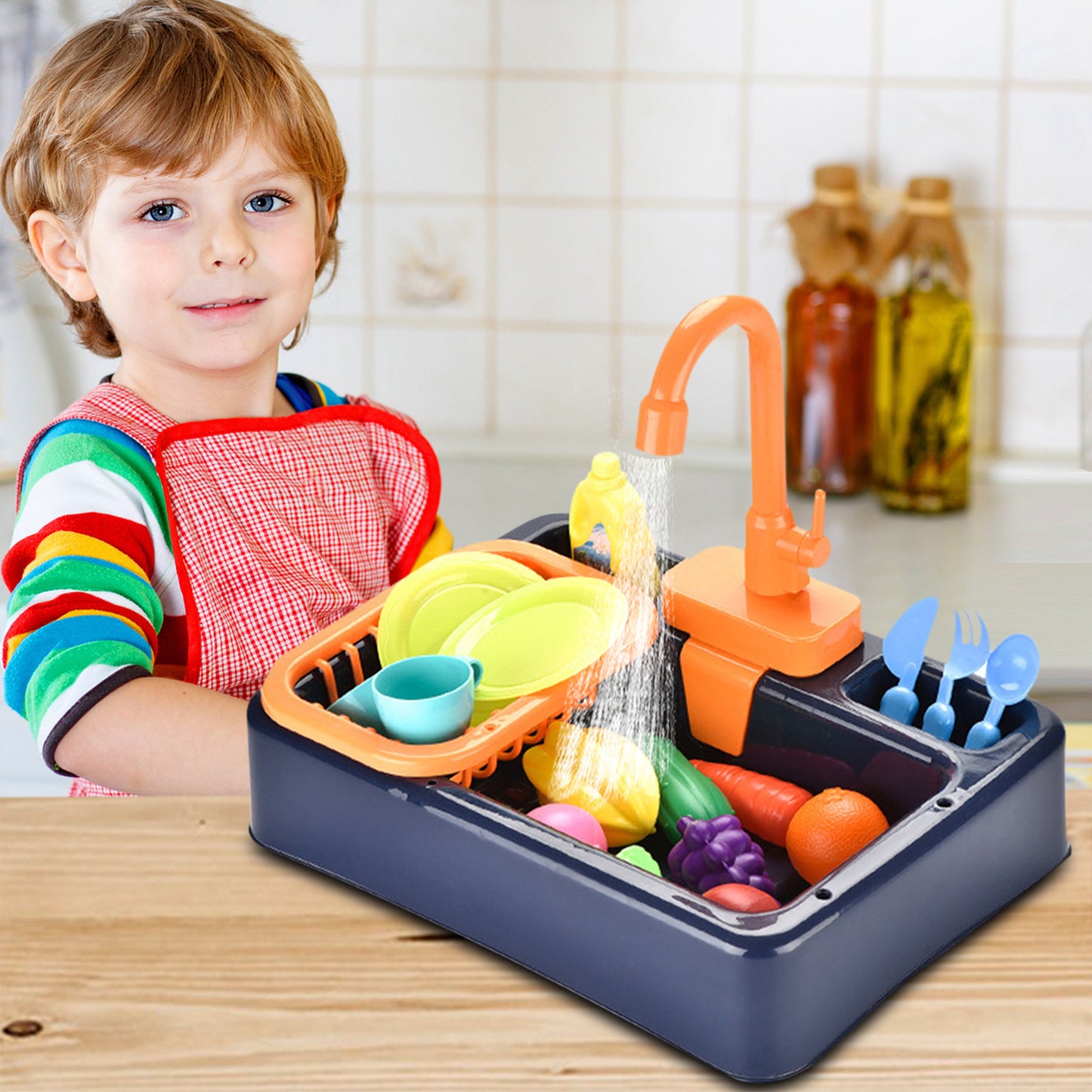 Fregadero con agua real Dishwasher with real water