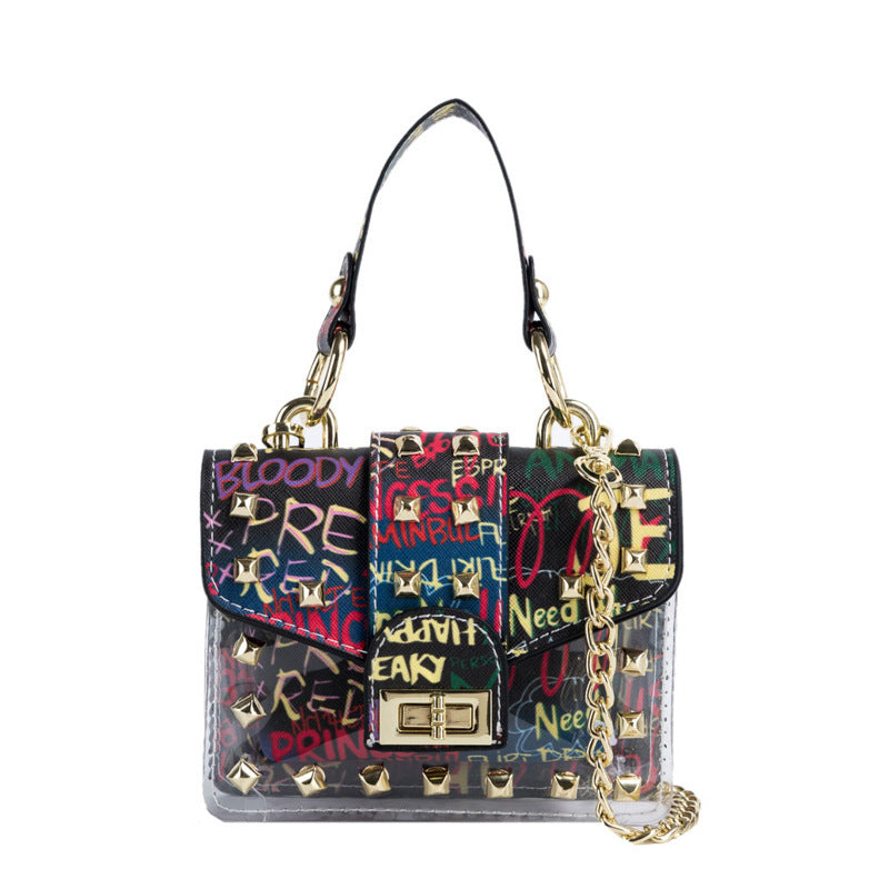 Female Graffiti Print Portable Picture Bag