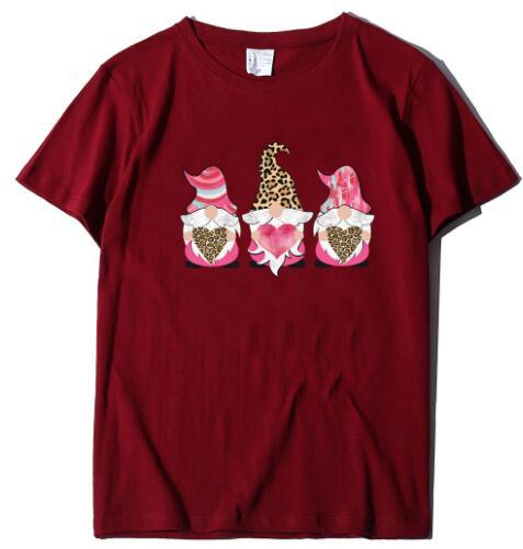 Three Dwarfs Holding Love Print Ladies Short Sleeve