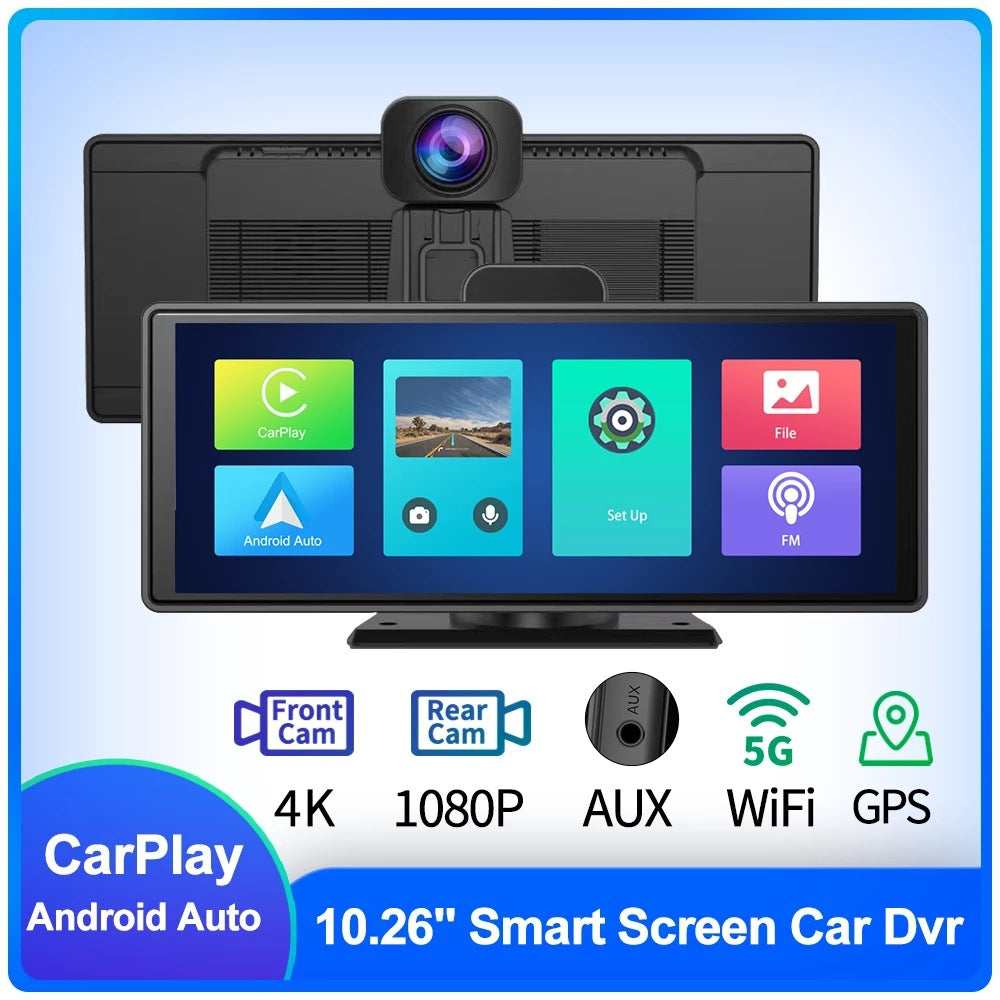 Smart Screen Front And Back Dual Recording 1080P Streaming Media Mobile Phone Projection Carplay Recorder