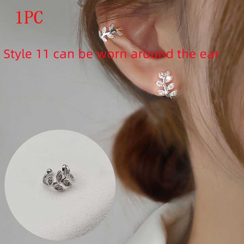 Super Flashing Diamond Earrings With Butterfly Ear Clip Earrings All-in-one Earrings