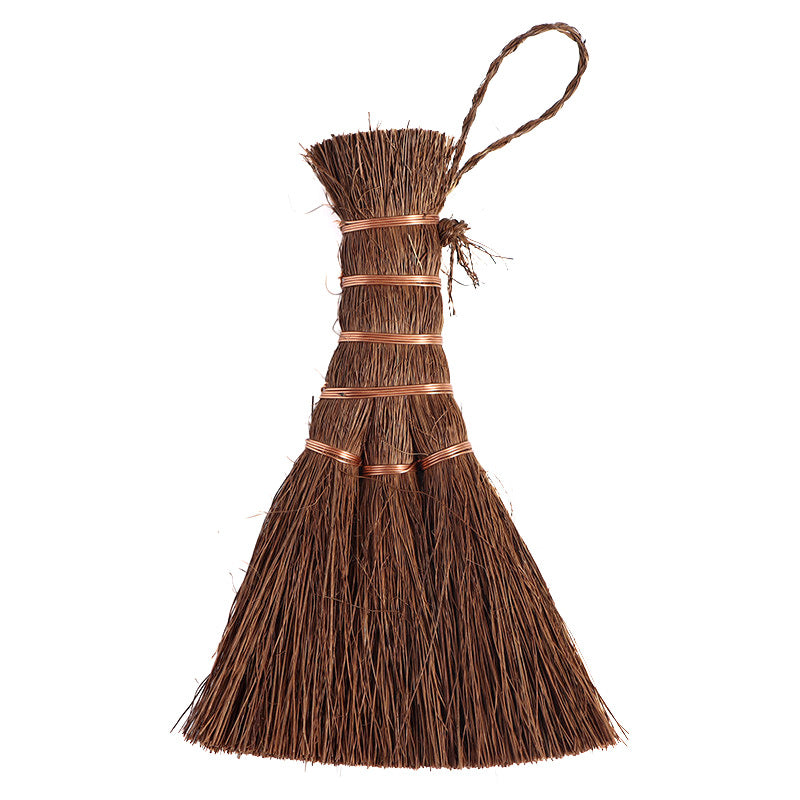 Hand-woven brown hair broom