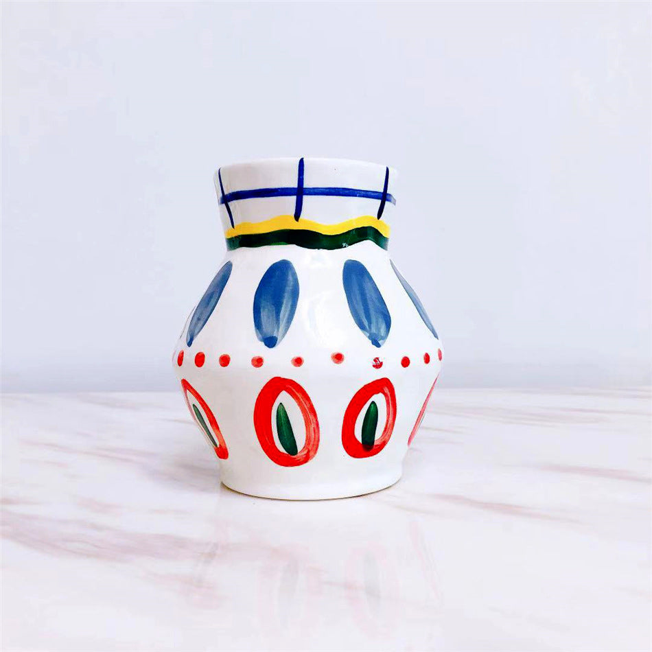 Hand painted irregular vase