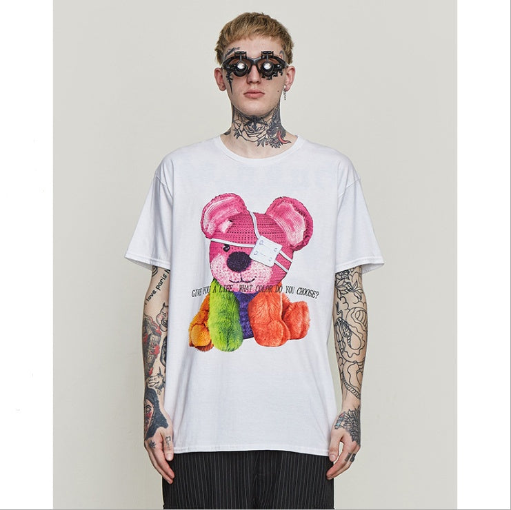 Cartoon bear print t-shirt