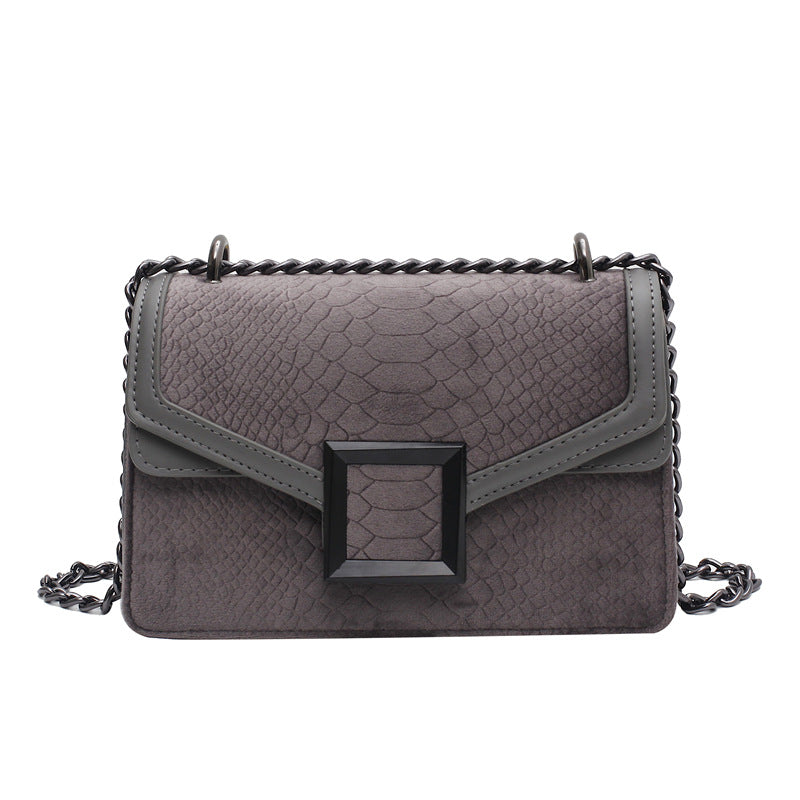 Square Crossbody Bag New High-quality Matte Leather Women's Designer Handbag snake pattern