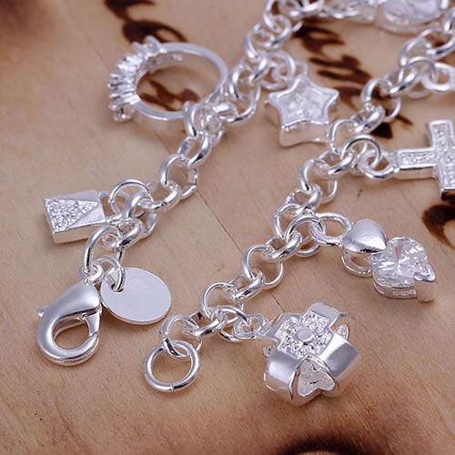 925 Silver Fashion Thirteen Hanging Bracelets