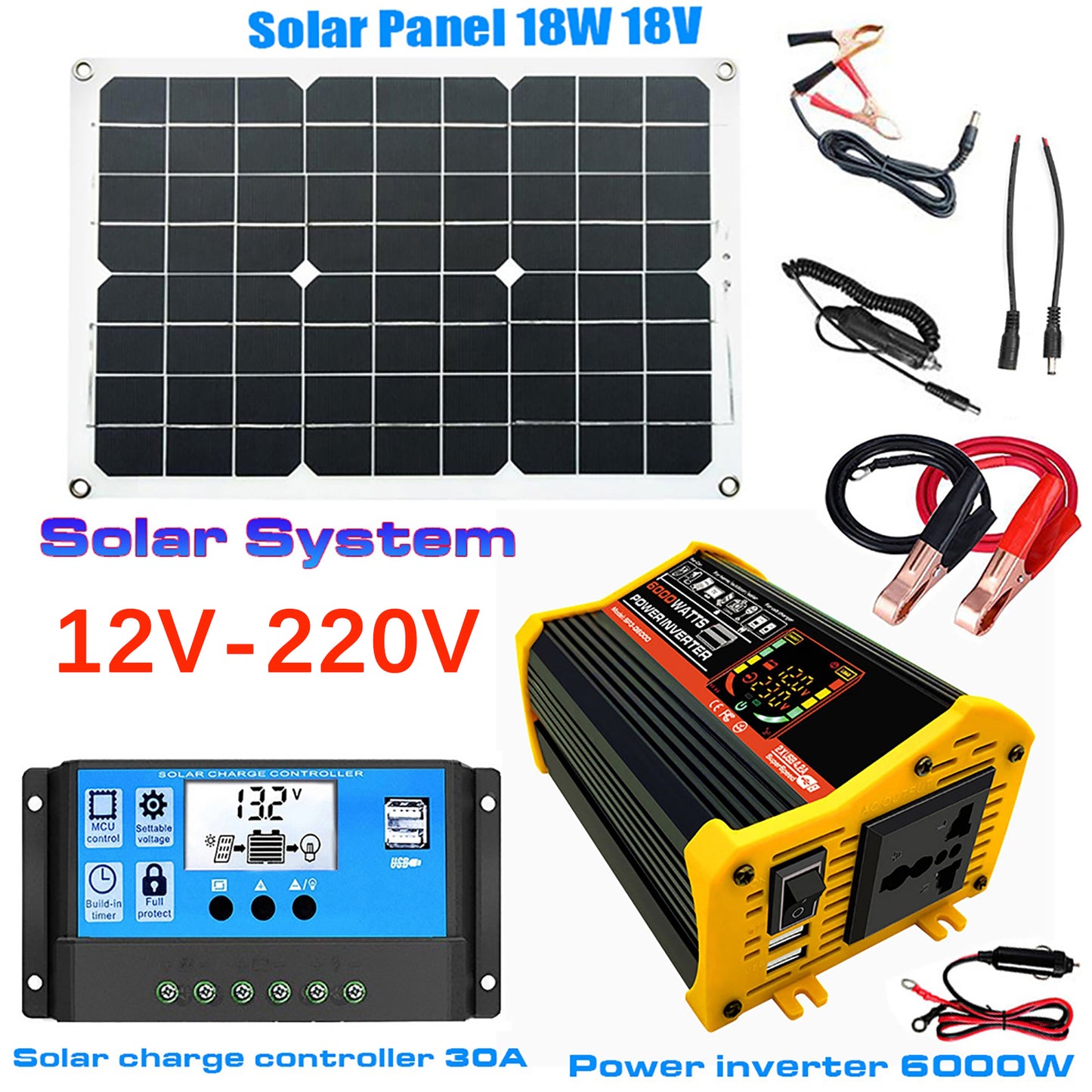 Solar Power System Portable Solar Intelligent Inverter  Of Solar Power Generation System rv camping car