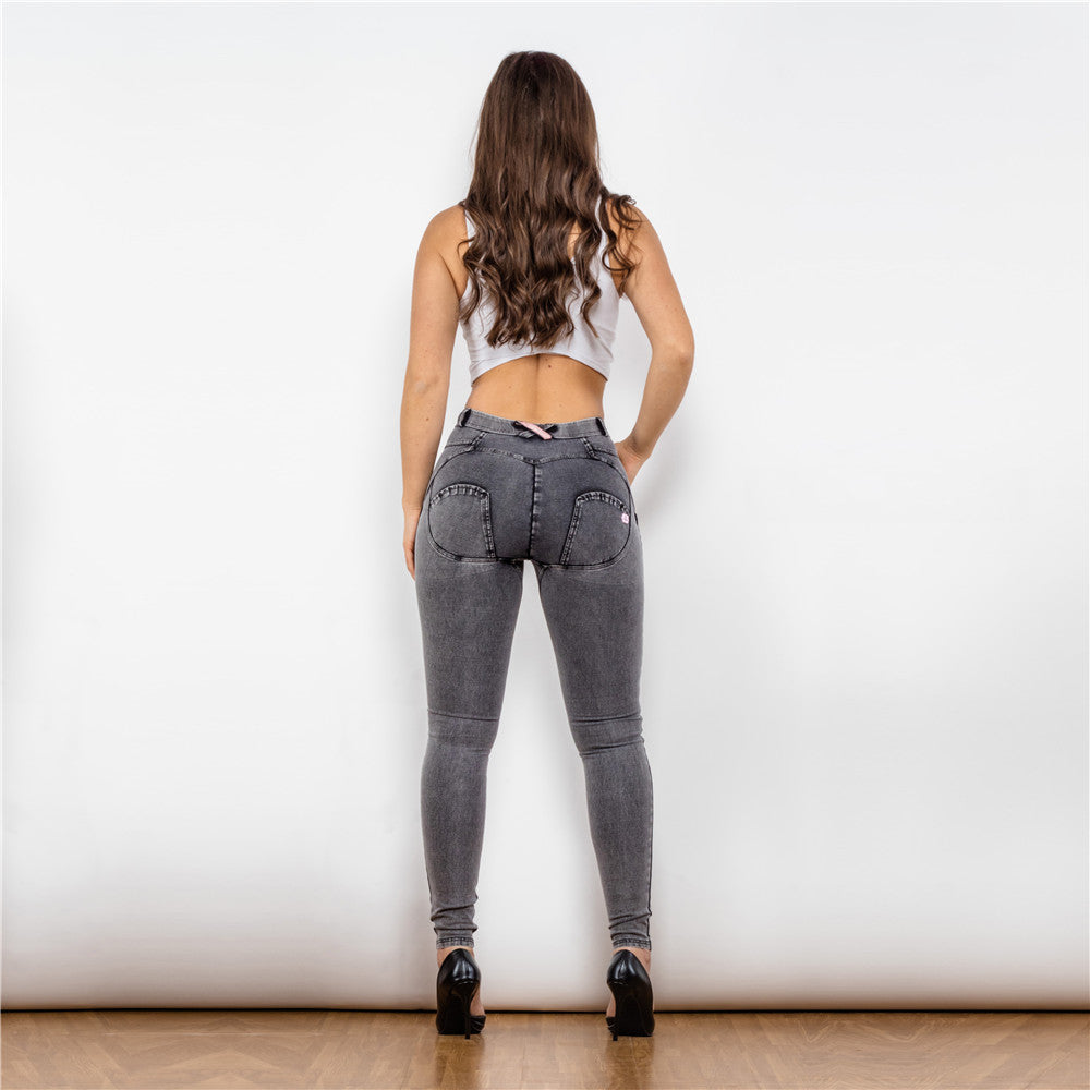 Shascullfites Melody Regular Waist Gray Jeggings Push Up Jeans Bum Shaping Butt Lifting Yoga Pants