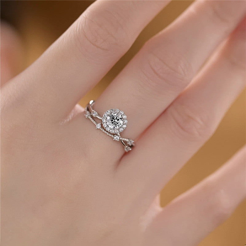 Sterling Silver S925 Moissanite Brilliant Jolene Ring | Sterling Silver