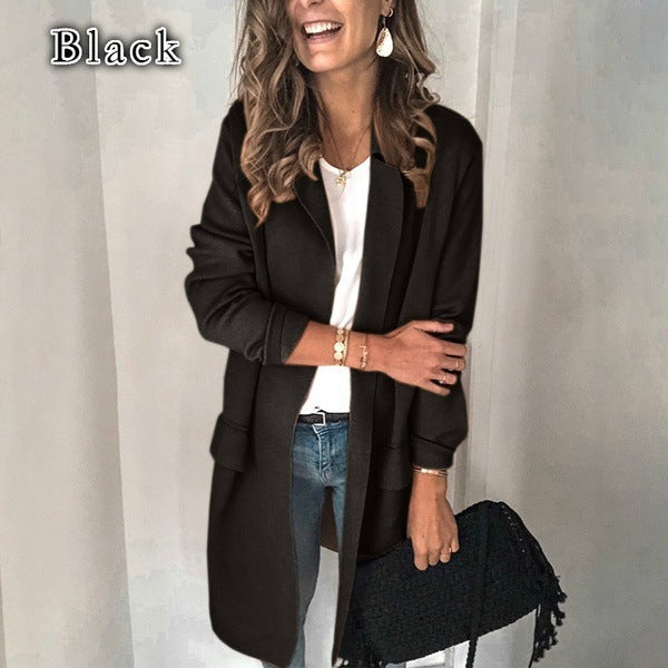 Long sleeve fake pocket casual blazer