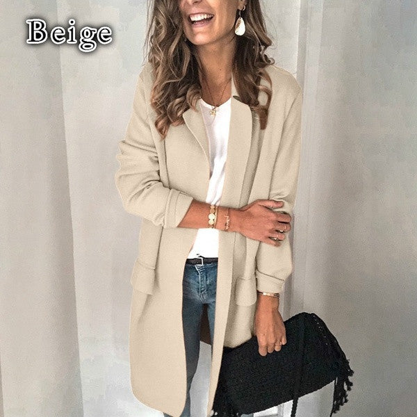 Long sleeve fake pocket casual blazer