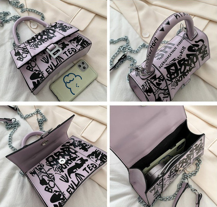 Personalized Simple Trend Graffiti One-shoulder Handbag