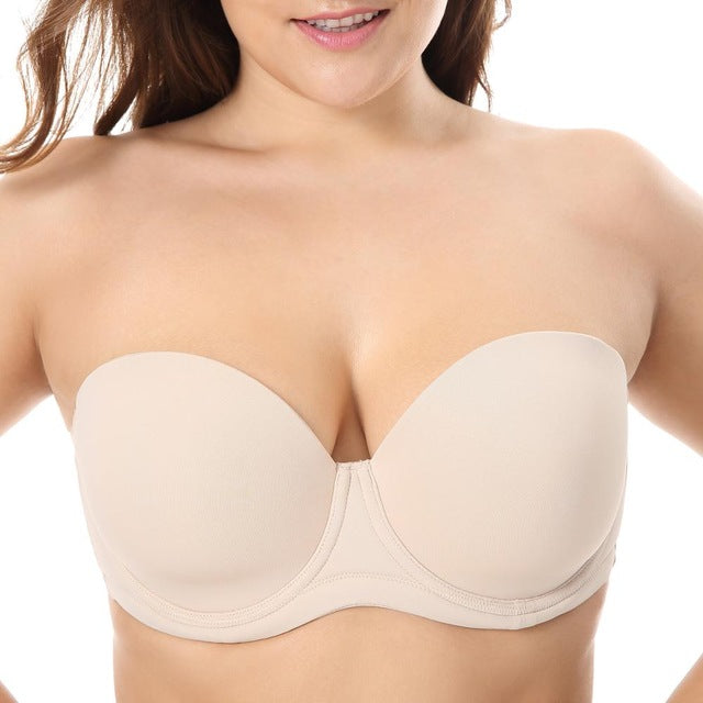 DELIMIRA Womens Underwire Contour Full Coverage Strapless Bra push up