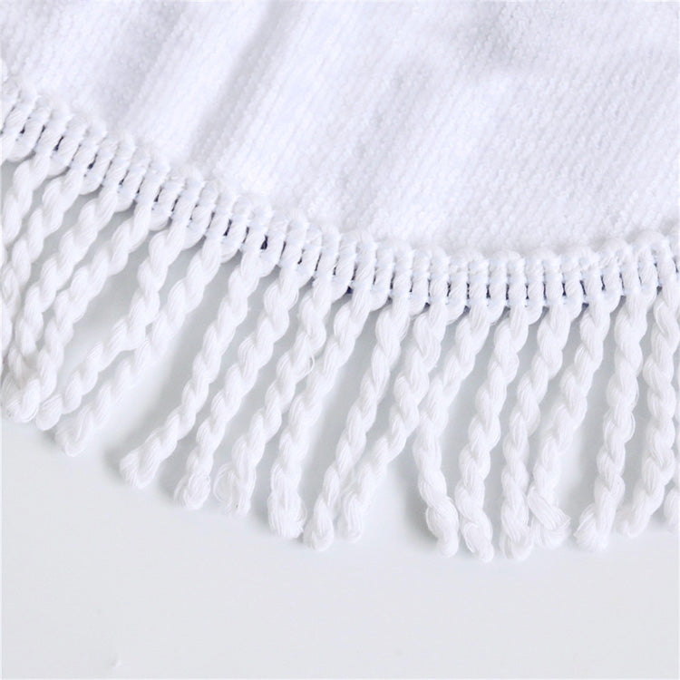 Round fringed beach towel