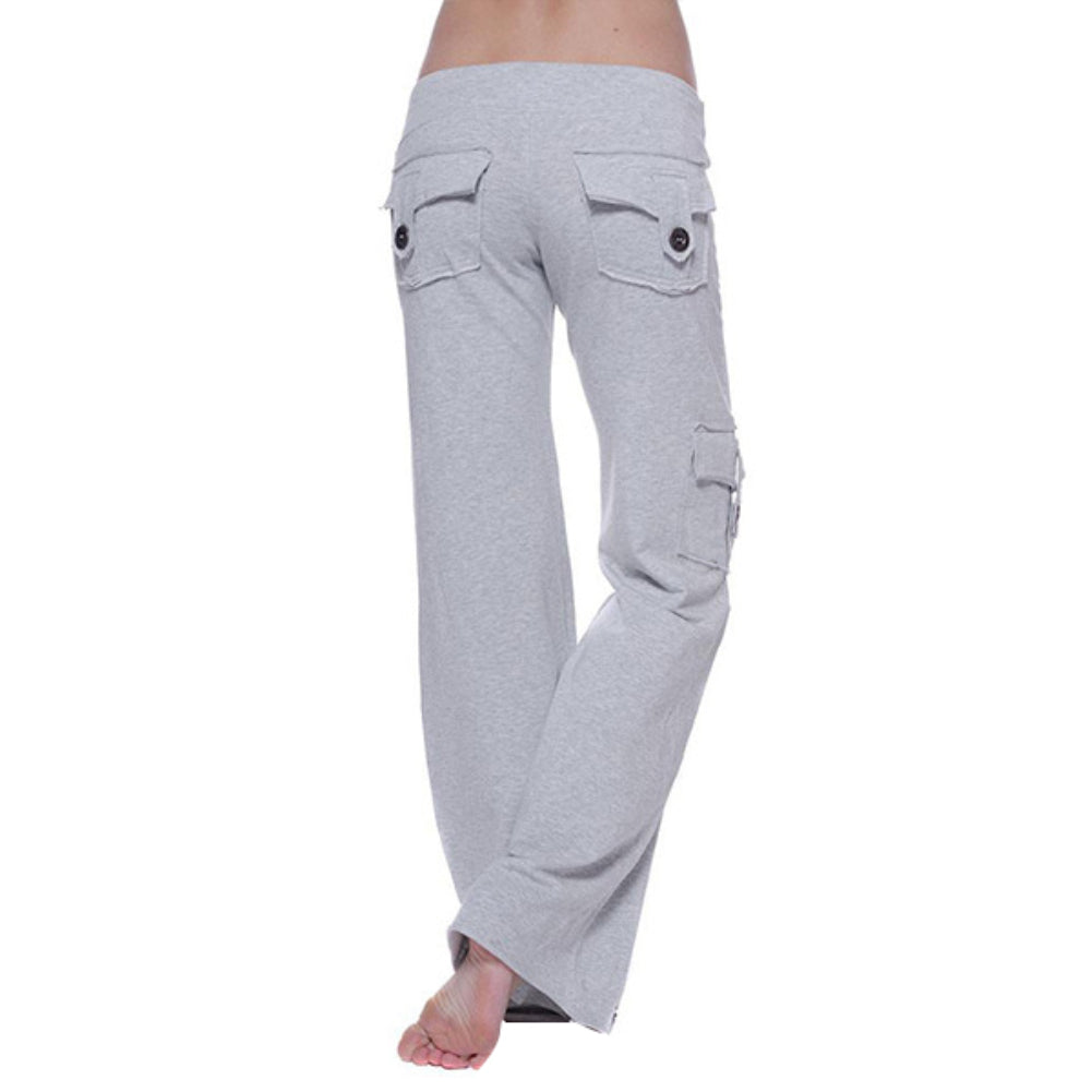 Women's flared pants with multiple pockets