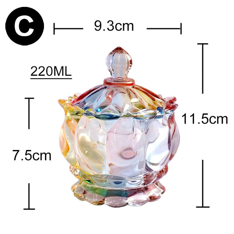 European style storage jar colorful glass candy jar