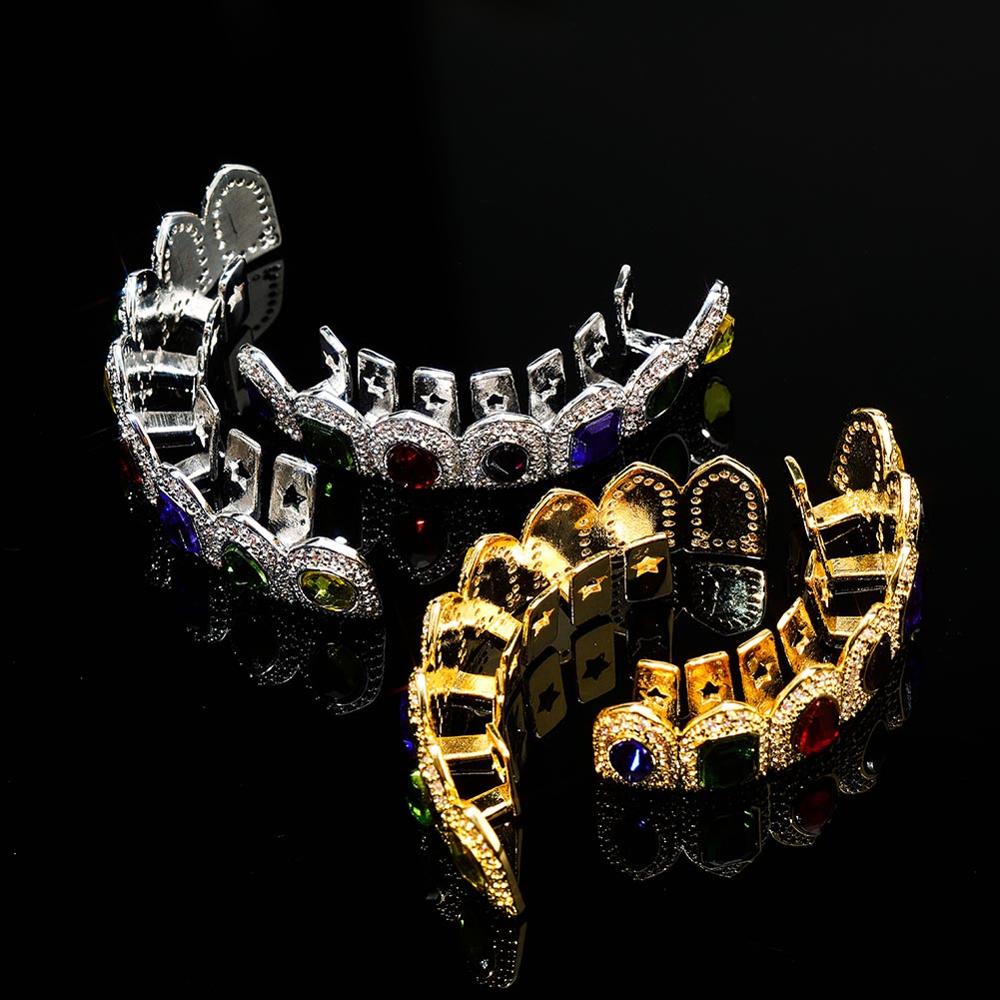 Colored zircon hiphop decorative braces