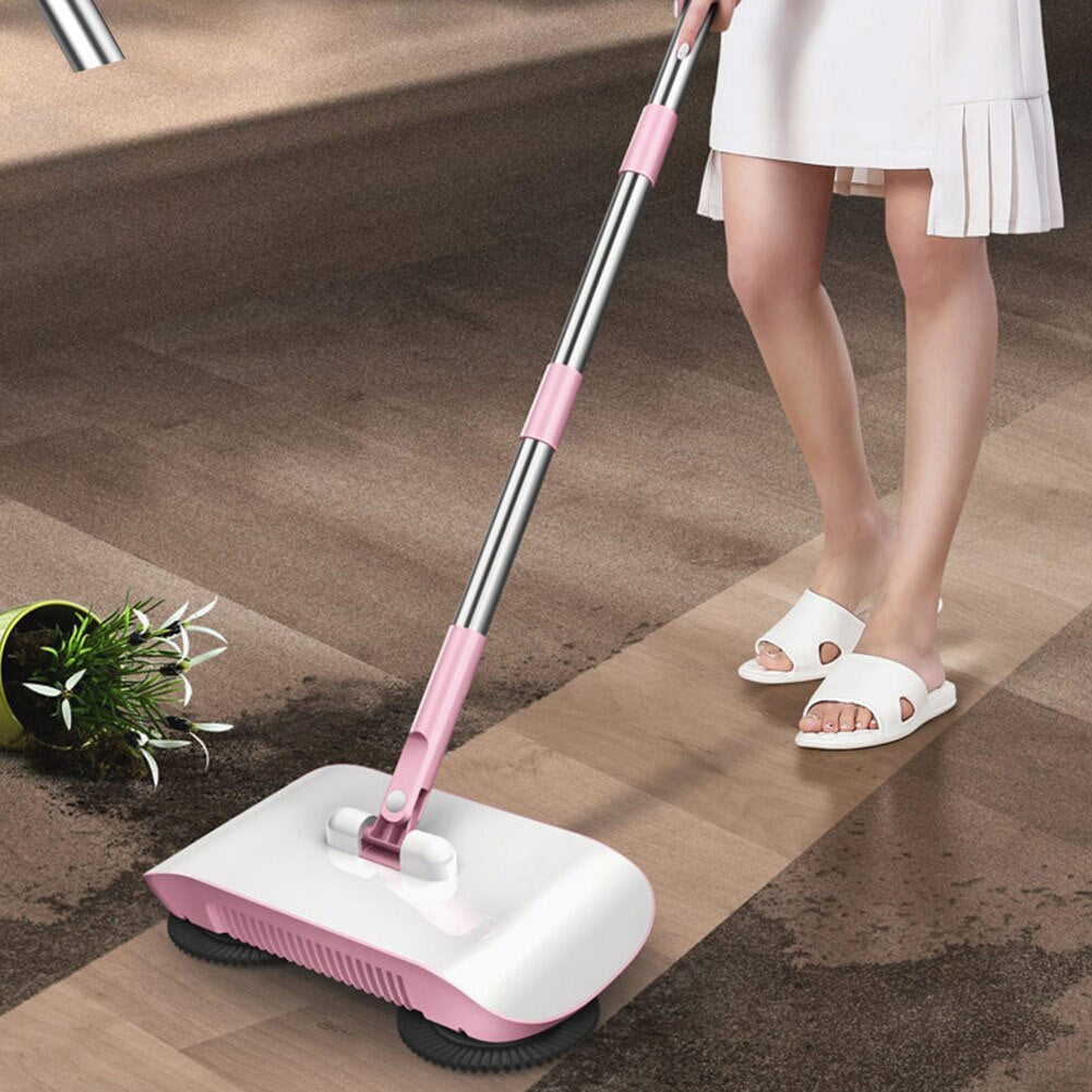 Hand Push Sweeper, Household Hand Sweeping Machine, Non Electric Sweeper Mop Broom Dustpan Floor Cleaning Tools for Cleaning Hair, Fruit Shell, Dust