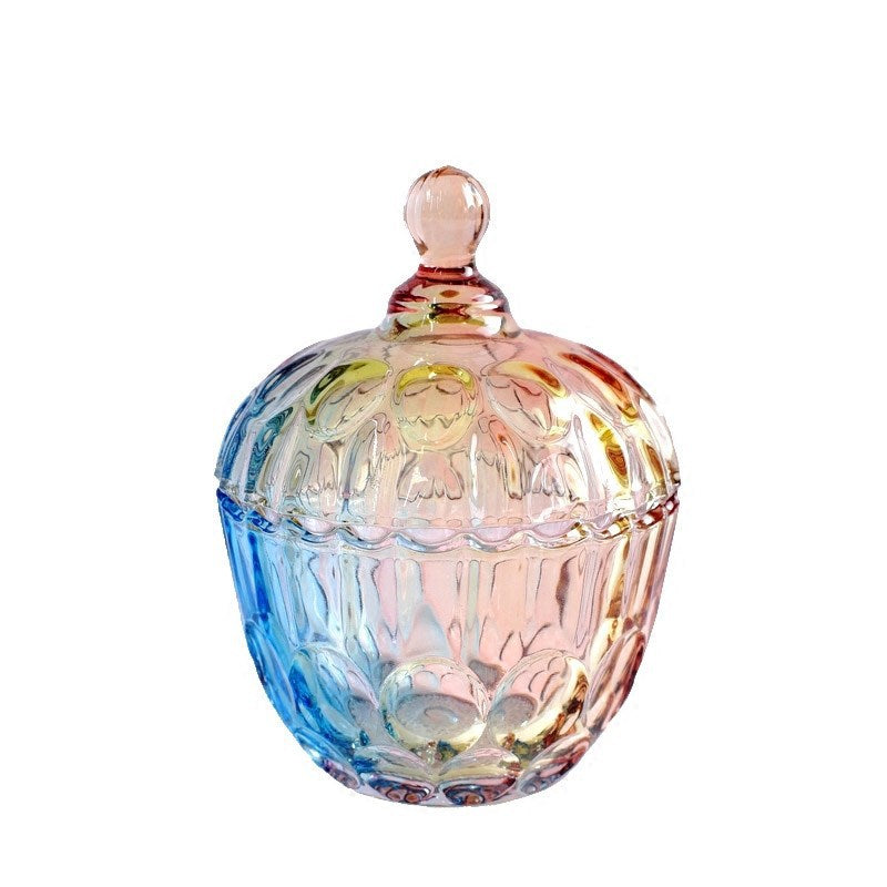 European style storage jar colorful glass candy jar