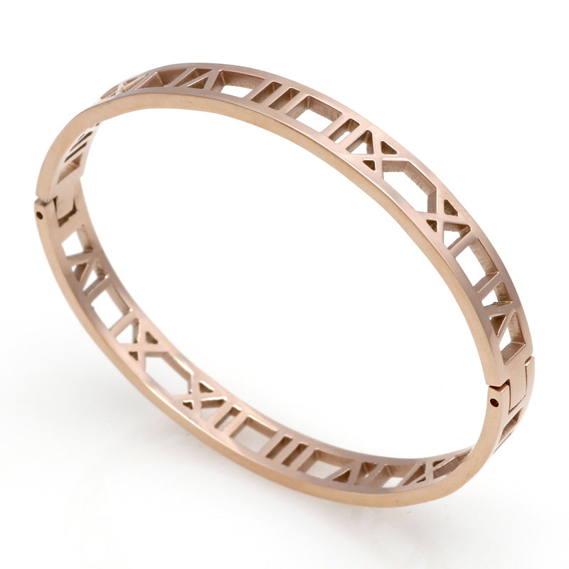 Roman numerals rose gold bracelet Atlas tifan