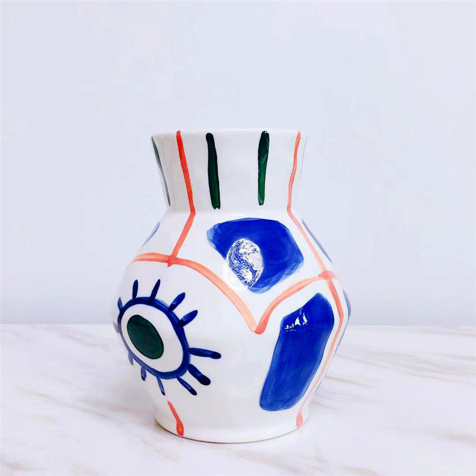 Hand painted irregular vase