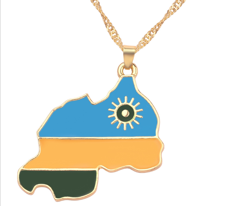 Necklace of geographical maps of the world country necklace