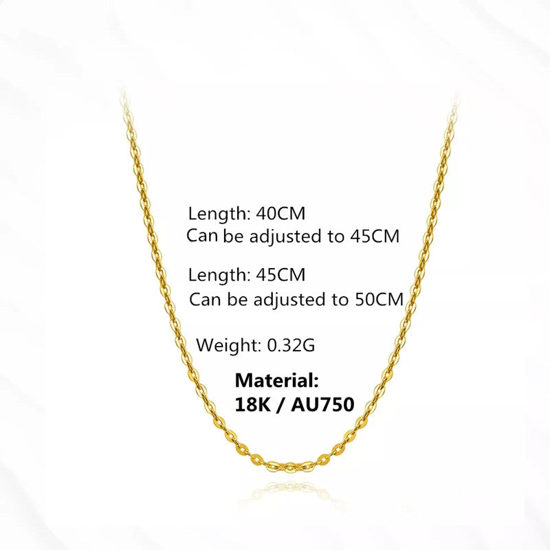 18k Gold Adjustable Chain Clavicle O-chain