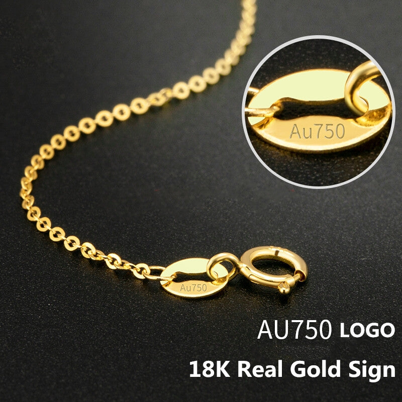 18k Gold Adjustable Chain Clavicle O-chain