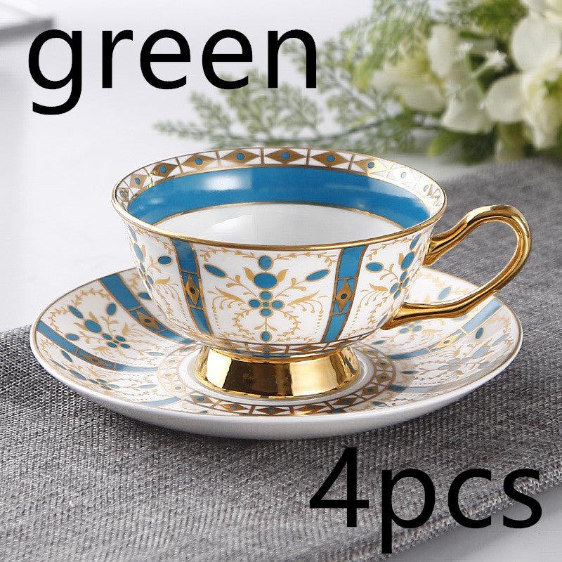 European Small Luxury Coffee Cup Set Bone China Tea Set Ceramic English Phnom Penh Black Tea Cup Flower Tea Cup Blue