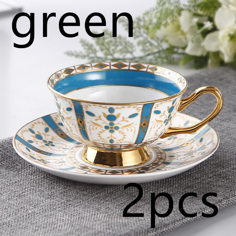 European Small Luxury Coffee Cup Set Bone China Tea Set Ceramic English Phnom Penh Black Tea Cup Flower Tea Cup Blue