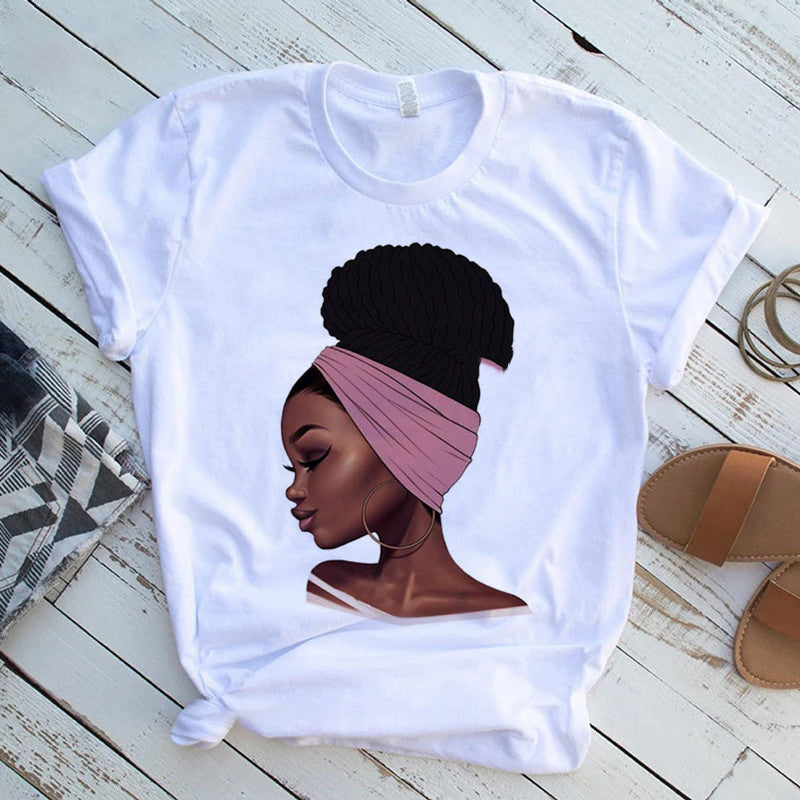 Cool Melanin Black Girl Print Female Shirt Black Girl Print Female Shirt