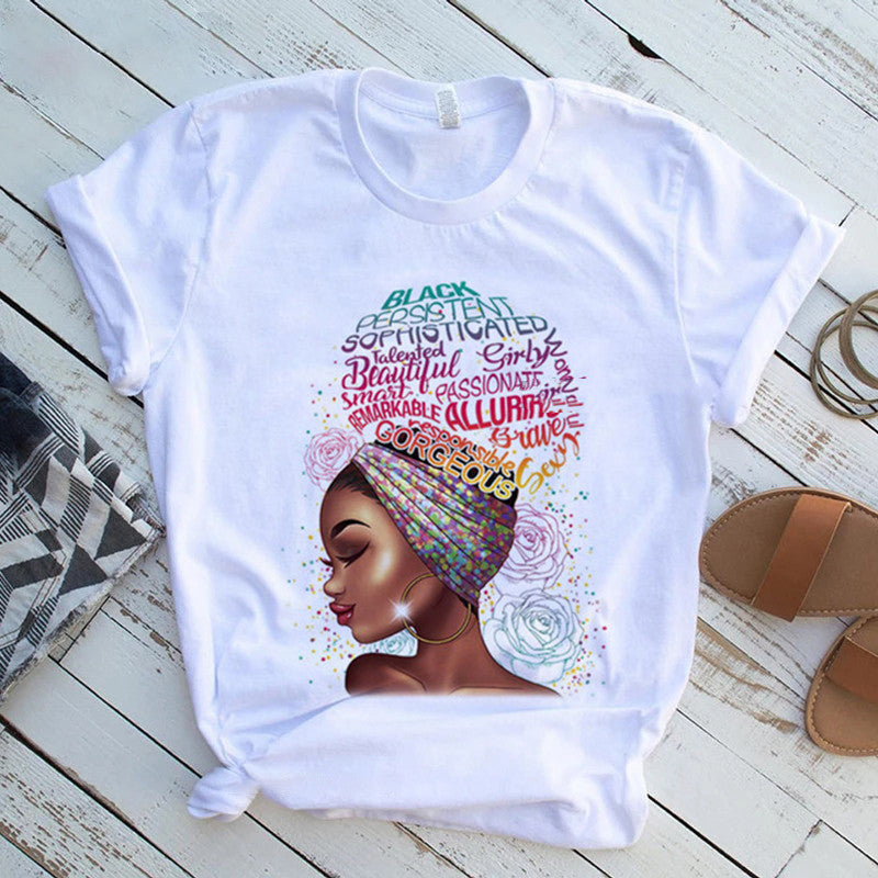 Cool Melanin Black Girl Print Female Shirt Black Girl Print Female Shirt