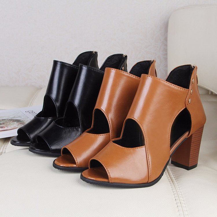 New Fashion Mid-Heel  Sandals Women's Thick Heel