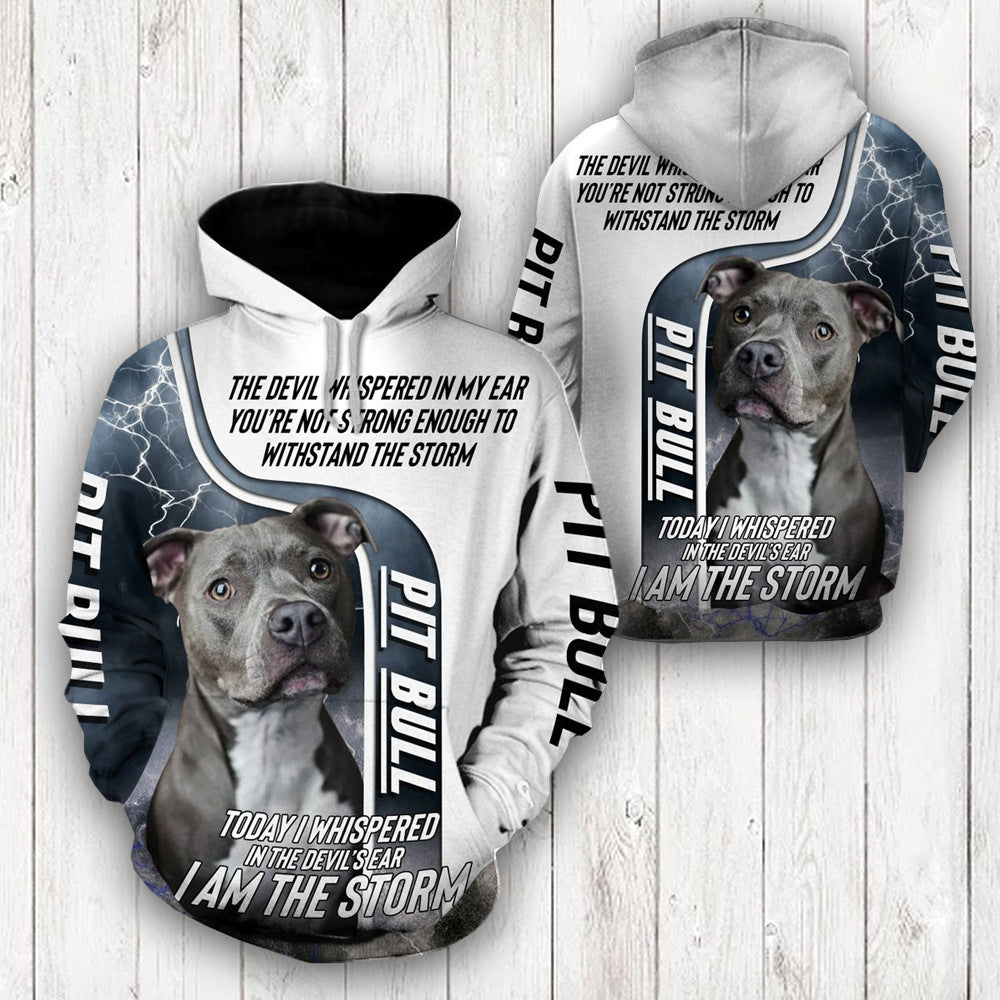 Oversize Men's Sweater Cute Dog Series Hooded Pullover Sweater