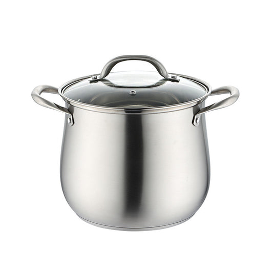 304 Stainless Steel food grade Soup Pot, Extra-high with Double Bottom and Thick Stew Pot Cookware Kitchen Pots Hot Pot 2.5-9L