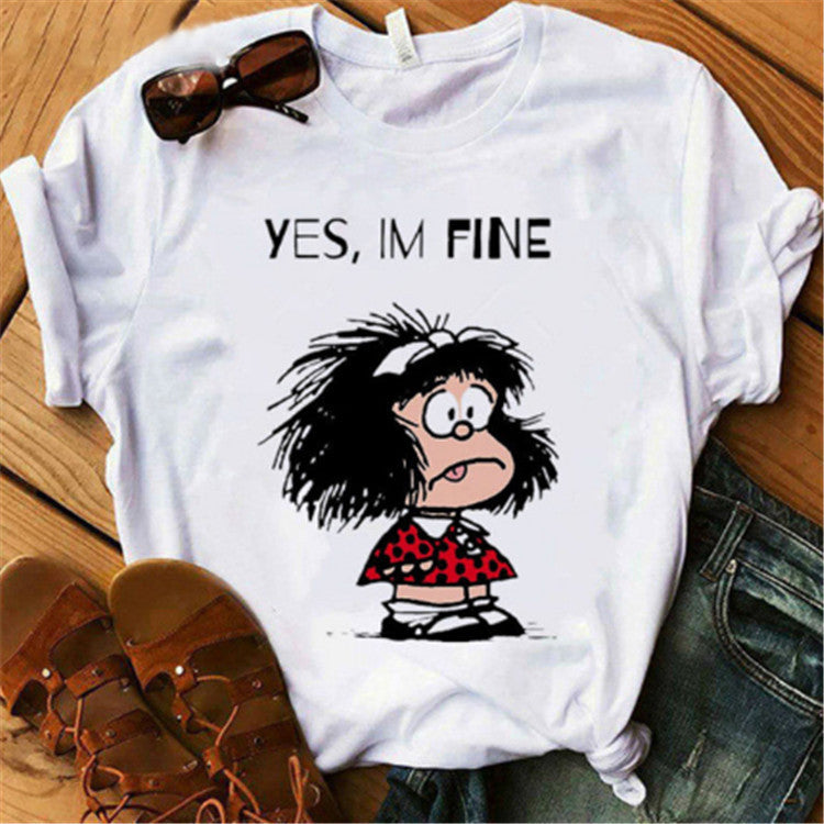 Mafald cartoon Short Sleeve Women