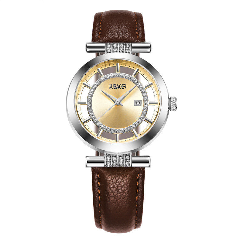 Voguish Rhinestone Accent Fashion Charm Quartz Watches