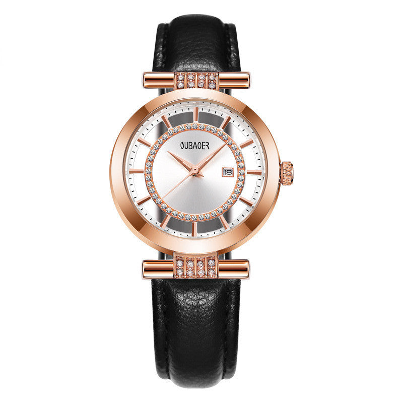 Voguish Rhinestone Accent Fashion Charm Quartz Watches