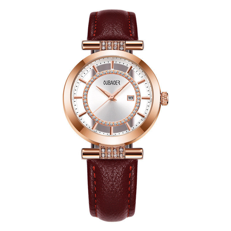 Voguish Rhinestone Accent Fashion Charm Quartz Watches