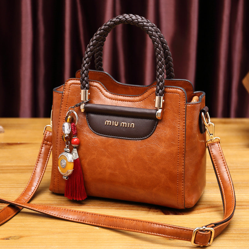 Pure Leather Bag Women'S New Fashion Versatile Kelly Bag Soft Leather One Shoulder Straddle Portable Bag