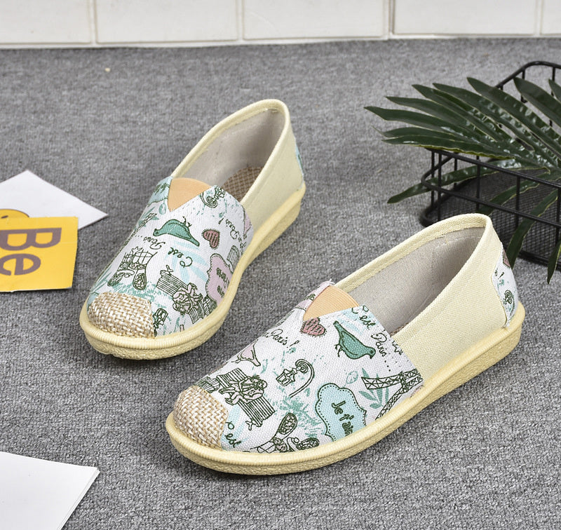 Lazy Flat Shoe breathable printed