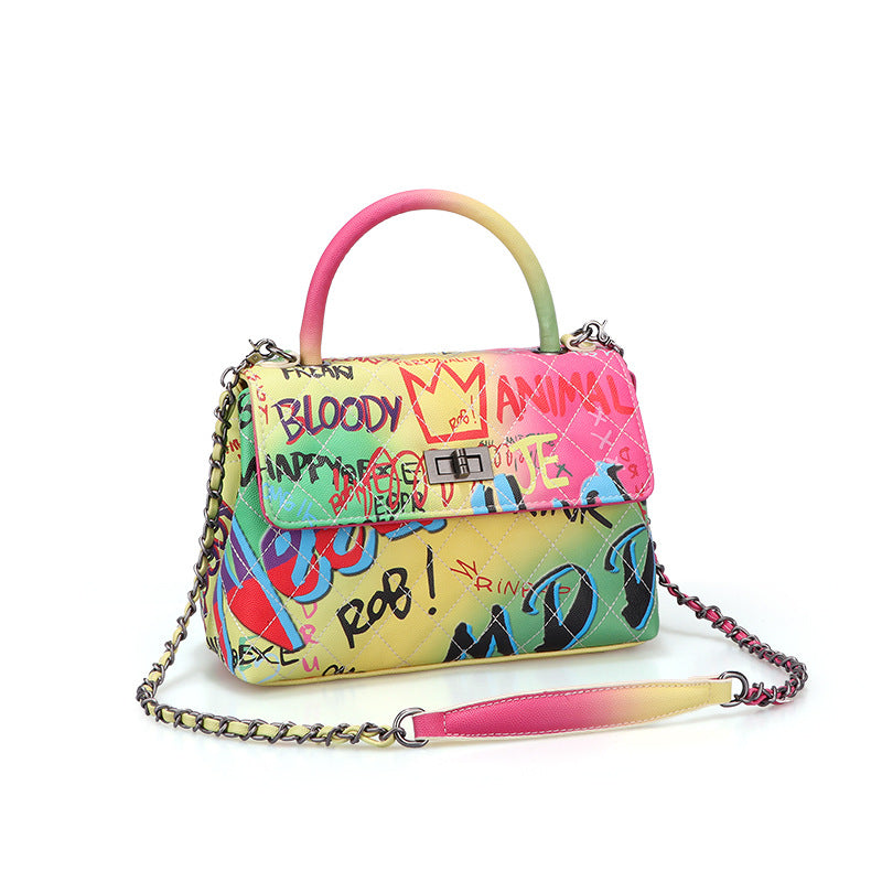 Ladies Painted Graffiti BagsColor Ladies Handbags