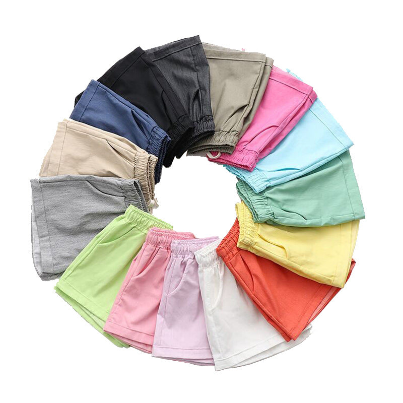 Summer Elastic Waist Cotton And Linen Sports Running Fitness Shorts Women