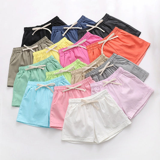 Summer Elastic Waist Cotton And Linen Sports Running Fitness Shorts Women