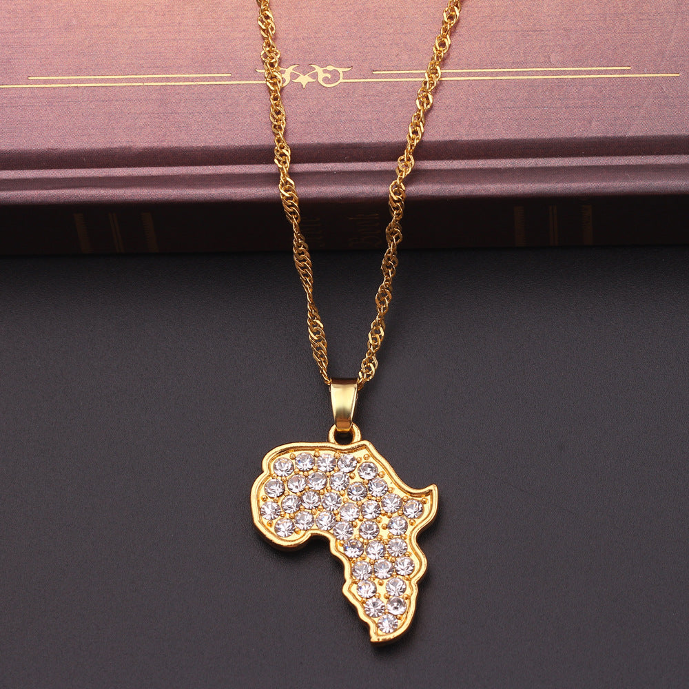 Necklace of geographical maps of the world country necklace