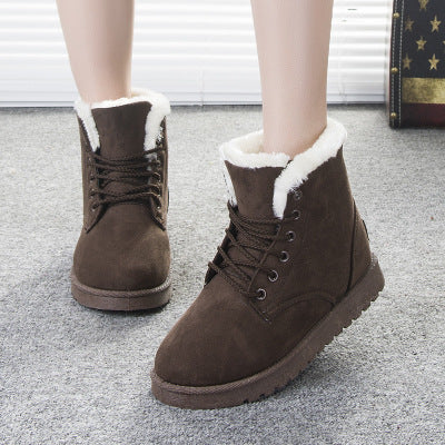 Winter Snow Boots Lace Up Shoes Women Plush Suede Ankle UG lovers