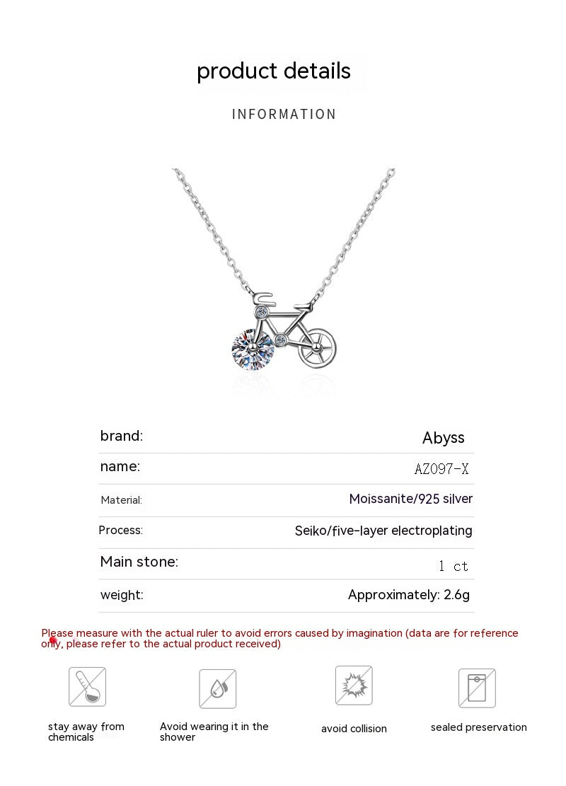 Women's Sterling Silver Moissanite Necklace