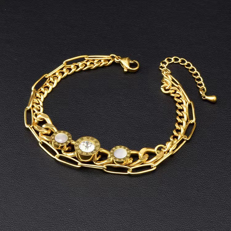 Women's Multi-layer Pendant Gold Bracelet